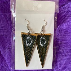 NFL Greenbay Packers faux vinyl leather earrings